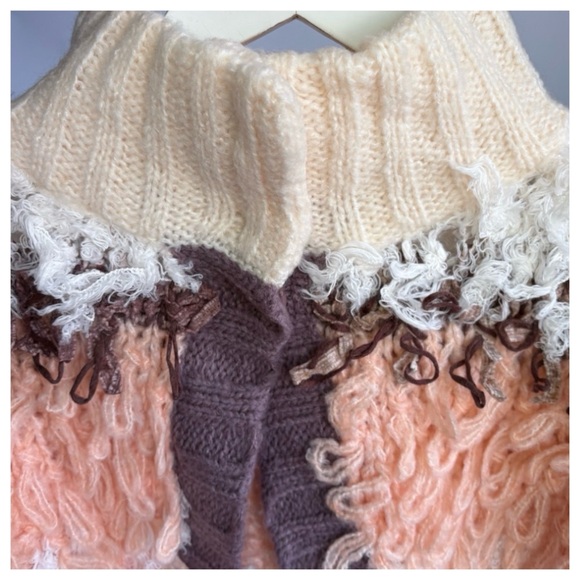 NWT Anthropologie Fringe ‘ Wild Thing’ OVERSIZED Cardigan Sweater XXS/XS - Picture 7 of 15